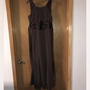 Davids Bridal F12732 Chiffon Charmeuse Dress long Gown Bridesmaid Halter 16